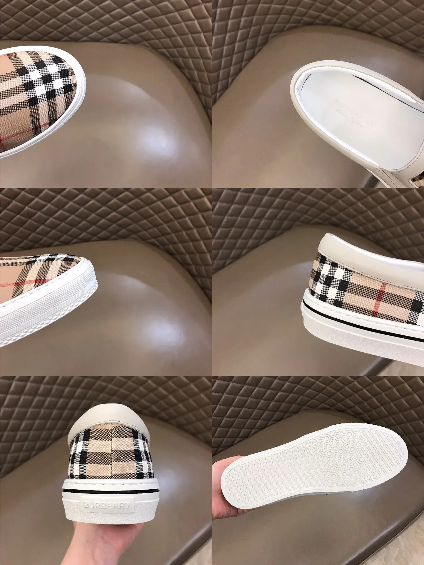 ◾️▫️B’s new spring and summer product, men’s classic low-top sneakers, are reinterpreted with vintage plaid and suede materials, and decorated with a new brand logo. First-layer cowhide lining, embossed Burberry logo on the heel, and original TPU outsole!  P340 Yuan Size: 38-44